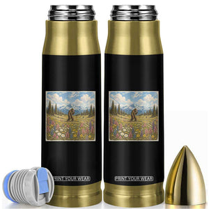 Retro Bigfoot Wildflower Bullet Tumbler Vintage Sasquatch Funny Cryptid TS10 Black Print Your Wear