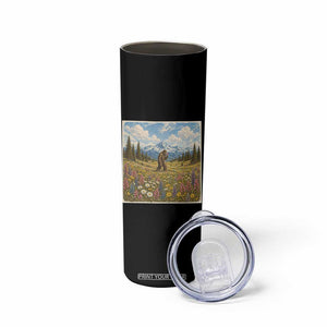 Retro Bigfoot Wildflower Skinny Tumbler Vintage Sasquatch Funny Cryptid TS10 Print Your Wear