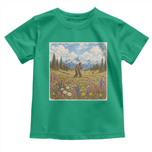 Retro Bigfoot Wildflower Toddler T Shirt Vintage Sasquatch Funny Cryptid TS10 Irish Green Print Your Wear