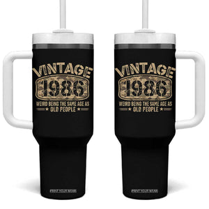40th Birthday Gift For Men Tumbler With Handle Retro Camo 1986 Weird Being The Same Age As Old People TS10 One Size: 40 oz Black Print Your Wear