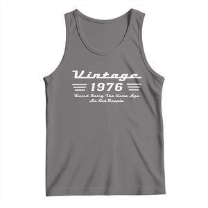 Vintage 50th Birthday Tank Top 50yr 1976 Weird Being The Same Age As Old People TS10 Deep Heather Print Your Wear