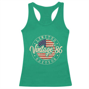 Vintage 1986 Stamp Racerback Tank Top Funny 40th Birthday USA Flag 40 Year Old Bday TS10 Irish Green Print Your Wear