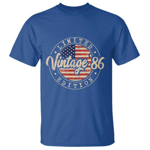 Vintage 1986 Stamp T Shirt Funny 40th Birthday USA Flag 40 Year Old Bday TS10 Royal Blue Print Your Wear