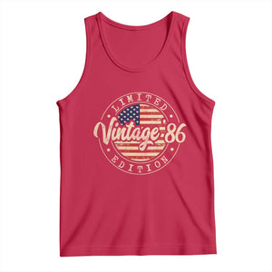 Vintage 1986 Stamp Tank Top Funny 40th Birthday USA Flag 40 Year Old Bday TS10 Red Print Your Wear
