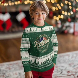Retired 2026 Ugly Christmas Sweater Funny Retirement US Flag Retired Not My Problems Anymore TS10 Forest Green Beige Print Your Wear