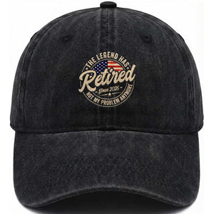 Retired 2026 Washed Cotton Baseball Cap Funny Retirement US Flag Retired Not My Problems Anymore TS10 Print Your Wear