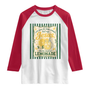 Jesus Lemonade Raglan Shirt Funny Christian Life Gave Me Lemons But My Jesus Makes Lemonade TS10 White Red Print Your Wear