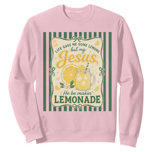 Jesus Lemonade Sweatshirt Funny Christian Life Gave Me Lemons But My Jesus Makes Lemonade TS10 Light Pink Print Your Wear