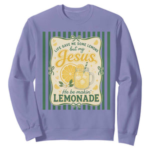 Jesus Lemonade Sweatshirt Funny Christian Life Gave Me Lemons But My Jesus Makes Lemonade TS10 Violet Print Your Wear