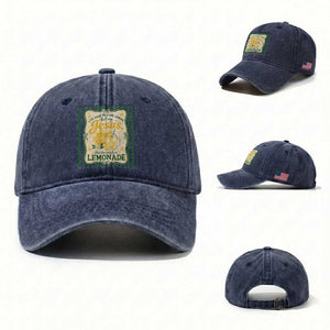 Jesus Lemonade Washed Cotton Baseball Cap Funny Christian Life Gave Me Lemons But My Jesus Makes Lemonade TS10 Washed Cap Universal Fit Navy Print Your Wear