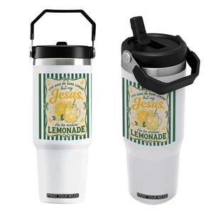 Jesus Lemonade Flip Straw Tumbler Funny Christian Life Gave Me Lemons But My Jesus Makes Lemonade TS10 One Size: 30 oz White Print Your Wear