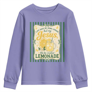 Jesus Lemonade Youth Sweatshirt Funny Christian Life Gave Me Lemons But My Jesus Makes Lemonade TS10 Violet Print Your Wear