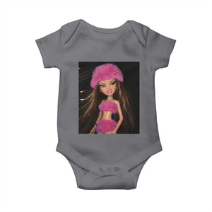 Funny Disgusting Doll Face Meme Baby Onesie Expression Hilarious Sarcastic TS10 Charcoal Print Your Wear