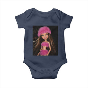 Funny Disgusting Doll Face Meme Baby Onesie Expression Hilarious Sarcastic TS10 Navy Print Your Wear