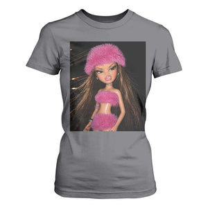 Funny Disgusting Doll Face Meme T Shirt For Women Expression Hilarious Sarcastic TS10 Charcoal Print Your Wear