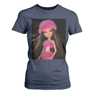 Funny Disgusting Doll Face Meme T Shirt For Women Expression Hilarious Sarcastic TS10 Navy Print Your Wear