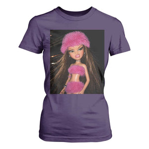 Funny Disgusting Doll Face Meme T Shirt For Women Expression Hilarious Sarcastic TS10 Purple Print Your Wear