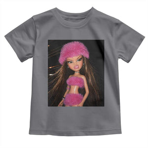 Funny Disgusting Doll Face Meme Toddler T Shirt Expression Hilarious Sarcastic TS10 Charcoal Print Your Wear