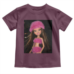 Funny Disgusting Doll Face Meme Toddler T Shirt Expression Hilarious Sarcastic TS10 Maroon Print Your Wear