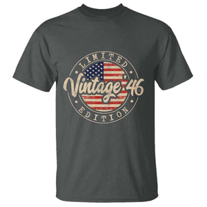 Vintage 1946 Stamp T Shirt Funny 80th Birthday USA Flag 80 Year Old Bday TS10 Dark Heather Print Your Wear