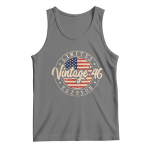 Vintage 1946 Stamp Tank Top Funny 80th Birthday USA Flag 80 Year Old Bday TS10 Black Heather Print Your Wear