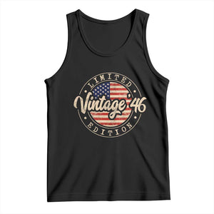 Vintage 1946 Stamp Tank Top Funny 80th Birthday USA Flag 80 Year Old Bday TS10 Black Print Your Wear