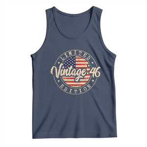 Vintage 1946 Stamp Tank Top Funny 80th Birthday USA Flag 80 Year Old Bday TS10 Navy Print Your Wear