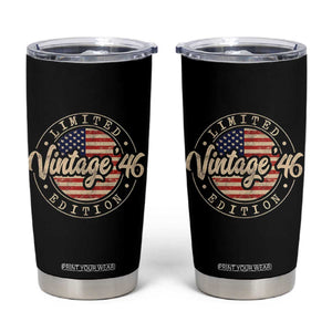 Vintage 1946 Stamp Tumbler Cup Funny 80th Birthday USA Flag 80 Year Old Bday TS10 Black Print Your Wear