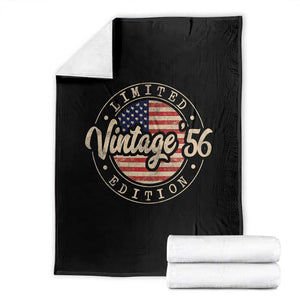 Vintage 1956 Stamp Throw Blanket Funny 70th Birthday USA Flag 70 Year Old Bday TS10 Black Print Your Wear