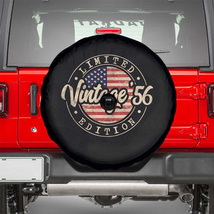 Vintage 1956 Stamp Spare Tire Cover Funny 70th Birthday USA Flag 70 Year Old Bday TS10 Black Print Your Wear