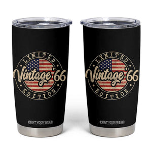 Vintage 1966 Stamp Tumbler Cup Funny 60th Birthday USA Flag 60 Year Old Bday TS10 Black Print Your Wear