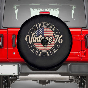 Vintage 1976 Stamp Spare Tire Cover Funny 50th Birthday USA Flag 50 Year Old Bday TS10 Black Print Your Wear