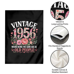 70th Birthday Gifts For Her Garden Flag Floral 1956 Weird Being The Same Age As Old People TS10 Print Your Wear