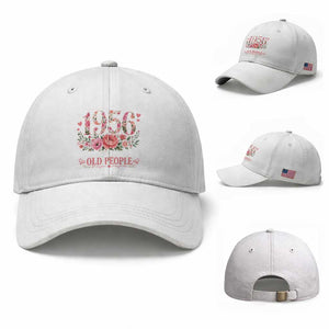 70th Birthday Gifts For Her Baseball Cap Floral 1956 Weird Being The Same Age As Old People TS10 Baseball Cap Universal Fit White Print Your Wear