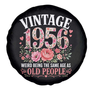 70th Birthday Gifts For Her Spare Tire Cover Floral 1956 Weird Being The Same Age As Old People TS10 Print Your Wear