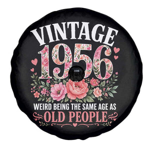 70th Birthday Gifts For Her Spare Tire Cover Floral 1956 Weird Being The Same Age As Old People TS10 Print Your Wear