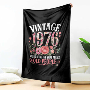 50th Birthday Gifts For Her Throw Blanket Floral 1976 Weird Being The Same Age As Old People TS10 Print Your Wear