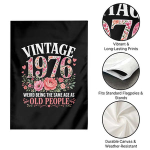 50th Birthday Gifts For Her Garden Flag Floral 1976 Weird Being The Same Age As Old People TS10 Print Your Wear
