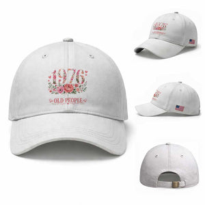 50th Birthday Gifts For Her Baseball Cap Floral 1976 Weird Being The Same Age As Old People TS10 Baseball Cap Universal Fit White Print Your Wear