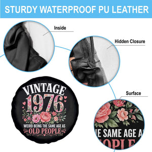 50th Birthday Gifts For Her Spare Tire Cover Floral 1976 Weird Being The Same Age As Old People TS10 Print Your Wear
