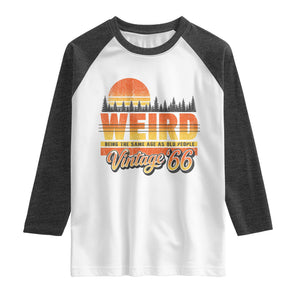 Funny 60th Birthday Raglan Shirt Retro 1966 Weird Being The Same Age As Old People TS10 White Heather Charcoal Print Your Wear