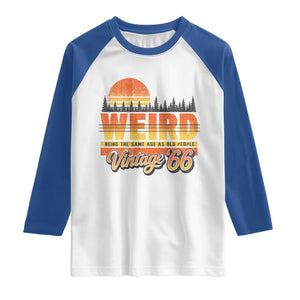 Funny 60th Birthday Raglan Shirt Retro 1966 Weird Being The Same Age As Old People TS10 White Royal Print Your Wear