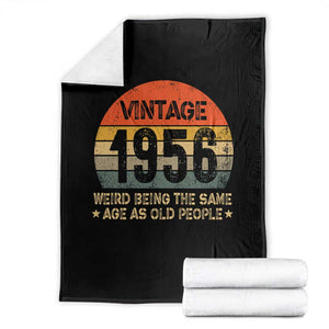 70th Birthday Throw Blanket Retro 1956 Weird Being The Same Age As Old People TS10 Black Print Your Wear