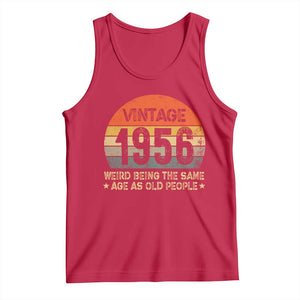 70th Birthday Tank Top Retro 1956 Weird Being The Same Age As Old People TS10 Red Print Your Wear