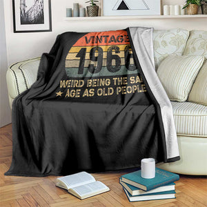 60th Birthday Throw Blanket Retro 1966 Weird Being The Same Age As Old People TS10 Print Your Wear