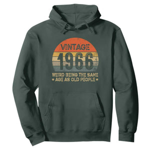 60th Birthday Hoodie Retro 1966 Weird Being The Same Age As Old People TS10 Dark Forest Green Print Your Wear