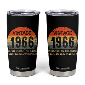 60th Birthday Tumbler Cup Retro 1966 Weird Being The Same Age As Old People TS10 Black Print Your Wear