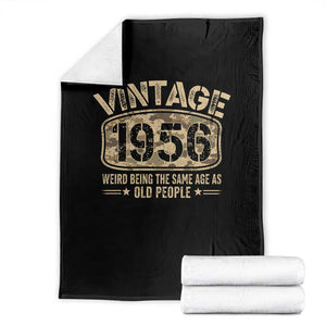 70th Birthday Gift For Men Throw Blanket Retro Camo 1956 Weird Being The Same Age As Old People TS10 Black Print Your Wear