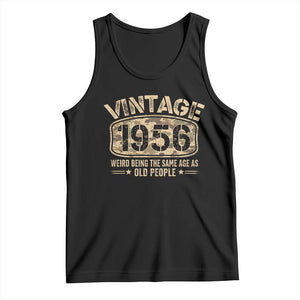 70th Birthday Gift For Men Tank Top Retro Camo 1956 Weird Being The Same Age As Old People TS10 Black Print Your Wear