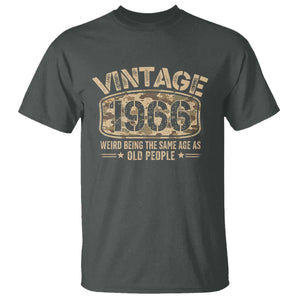 60th Birthday Gift For Men T Shirt Retro Camo 1966 Weird Being The Same Age As Old People TS10 Dark Heather Print Your Wear
